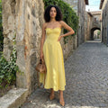 Elandra - Lemon Corset Fit Midi Dress