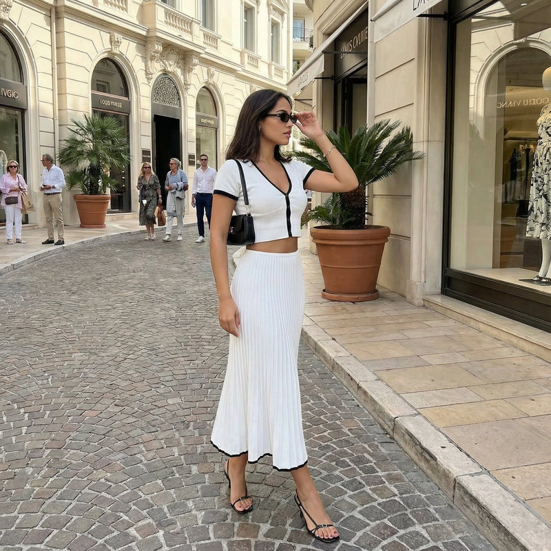 Slim Knit Top & Skirt Set