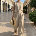 Linen-Blend Blazer & Pants Set