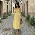 Elandra - Lemon Corset Fit Midi Dress