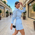 Shirt & High-Waisted Shorts Set