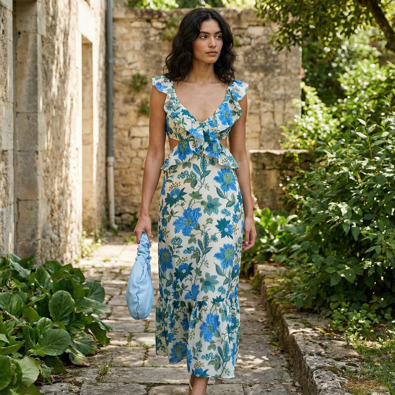 Ember - Floral Ruffle Dress