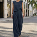 Linen-Blend Blazer & Pants Set