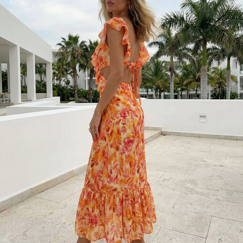 Ember - Floral Ruffle Dress