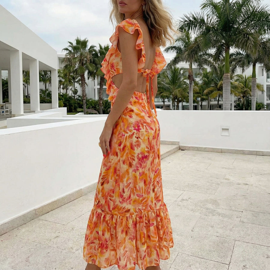 Ember - Floral Ruffle Dress