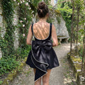 Daphne - Pearl Bow Mini Dress