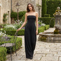 Strapless Wide-Leg Jumpsuit - Black