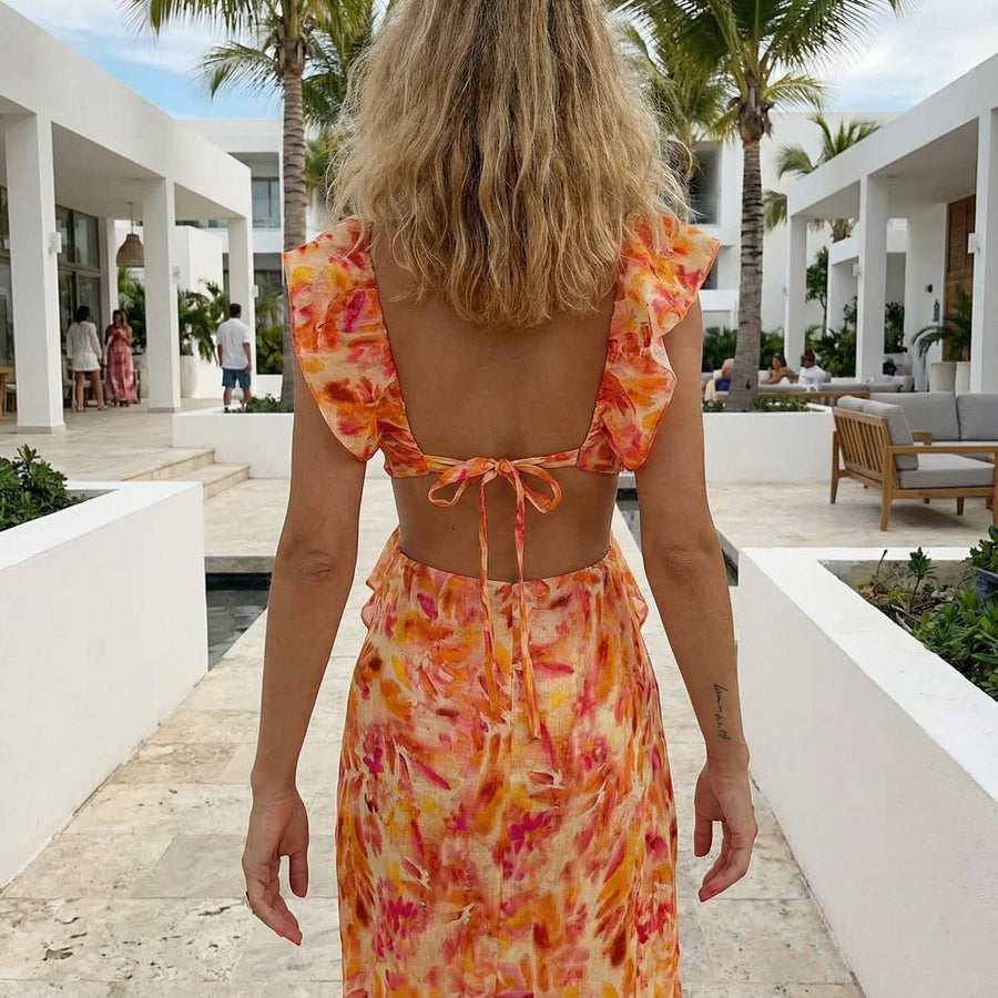 Ember - Floral Ruffle Dress