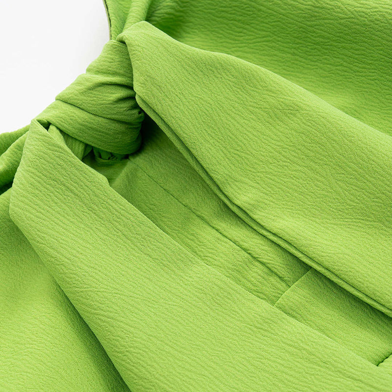 Bow-Front Wide-Leg Jumpsuit - Green