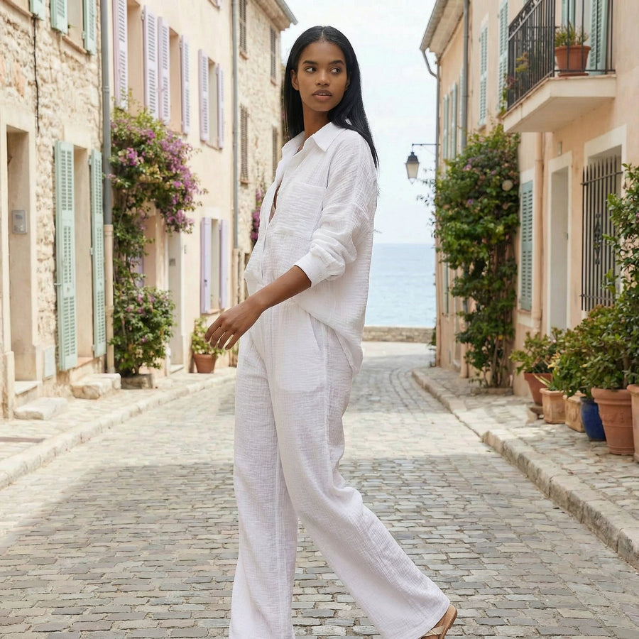 Loose Cotton Shirt & Pants Set