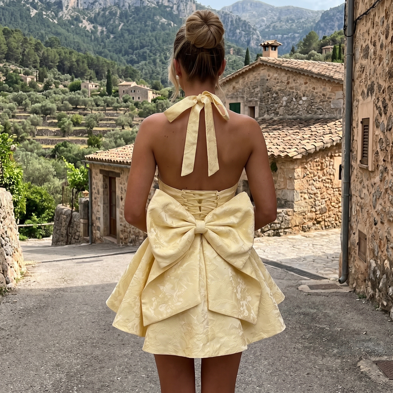 Alessandra - Floral Jacquard Mini Dress