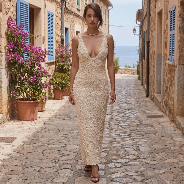 Arelith - Glamour A-Line Floral Maxi Dress