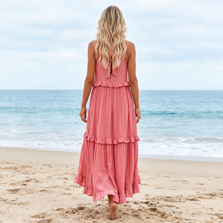 Ilona - Halterneck Dress With Ruffles and Pockets