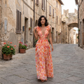 Solara - Chiffon Cutout Maxi Dress