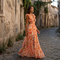 Solara - Chiffon Cutout Maxi Dress