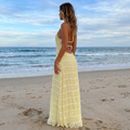 Caroline - Textured Halter Maxi Dress
