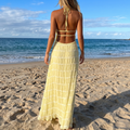 Caroline - Textured Halter Maxi Dress