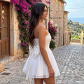 Serilda - Back-Knot Strapless Sparkle Dress