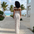 Selune - See-Through Lace Off-Shoulder Maxi Dress