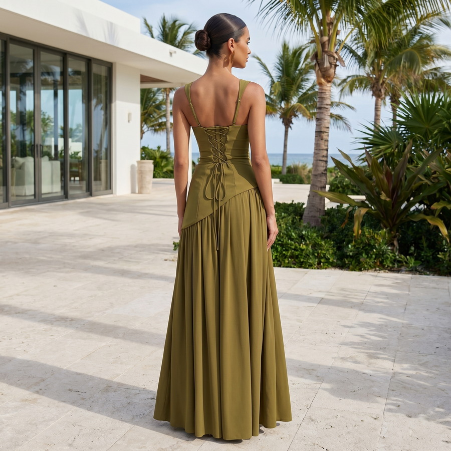 Tennessee – Asymmetric Scarf Maxi Dress