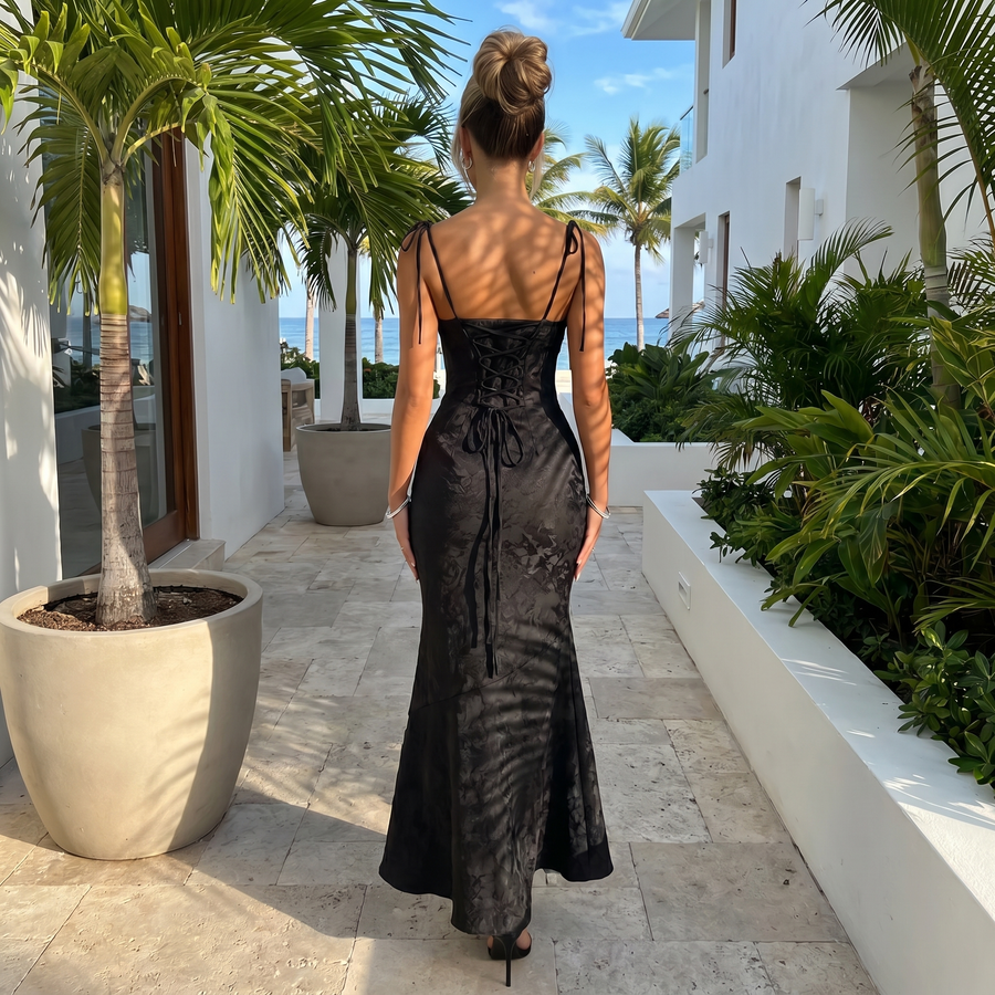 Natalie - Floral Drape Maxi Dress