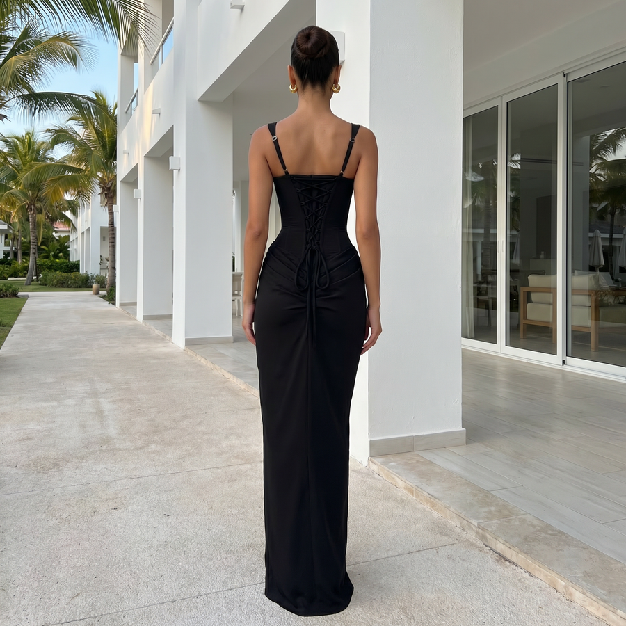Alicia – Draped Sculpting Maxi Dress