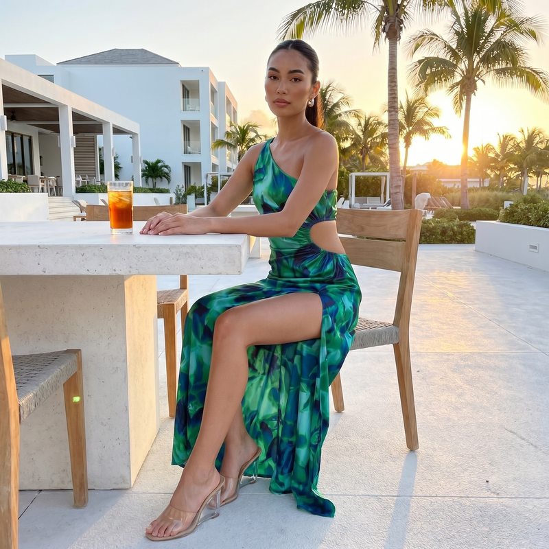 Sorana – One Shoulder Cut Out Maxi Dress