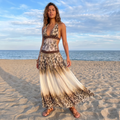 Savina – Beaded Halter Maxi Dress