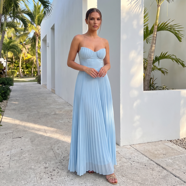 Celiana – Pleated Strapless Maxi Dress