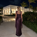 Viviana – Square Neck Satin Corset Maxi Dress